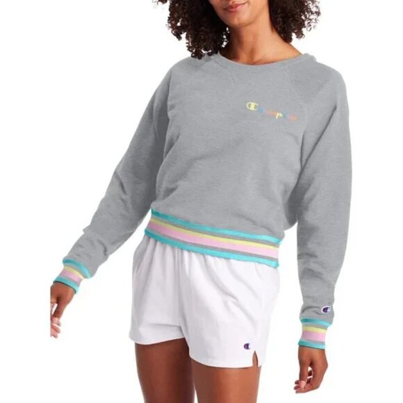 Champion Gray French Terry Campus Crew Neck Sweatshirt Women's Sz S - Picture 1 of 7